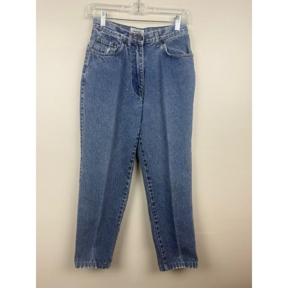 Vintage Missoni Sport Womens Light Distress High Waist Tapered Leg Jeans Size 28